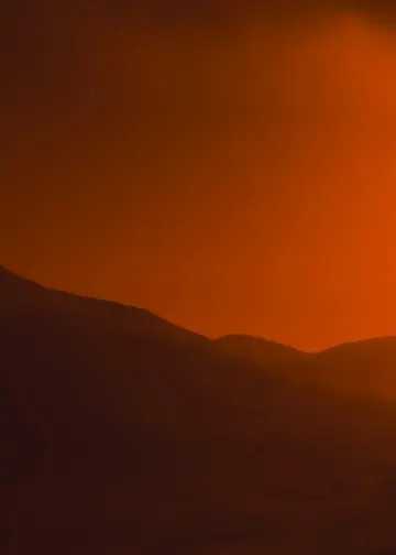 orange landscape mad max theme